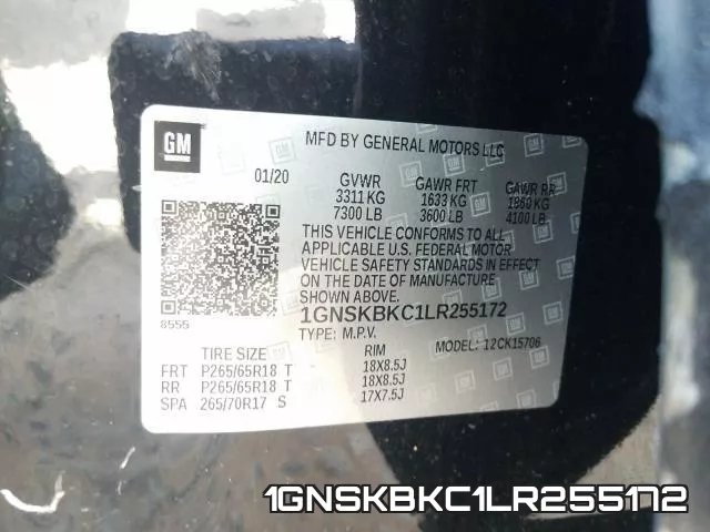 1GNSKBKC1LR255172 фото 2