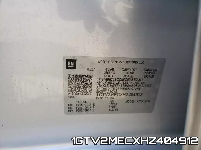 1GTV2MECXHZ404912 фото 2