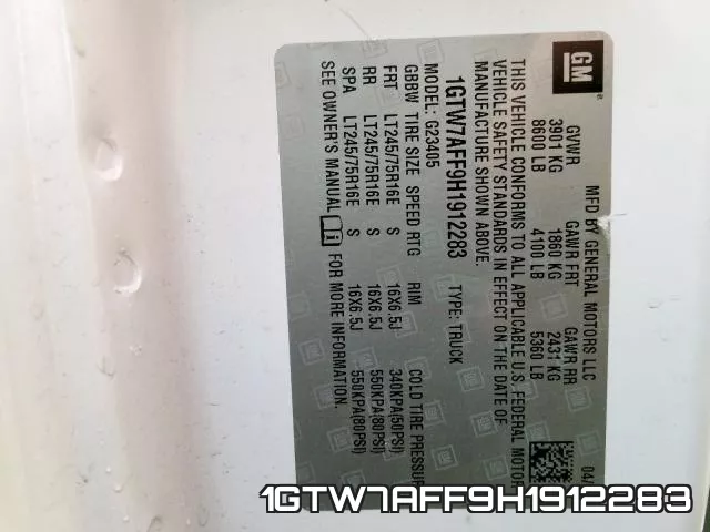 1GTW7AFF9H1912283 фото 2
