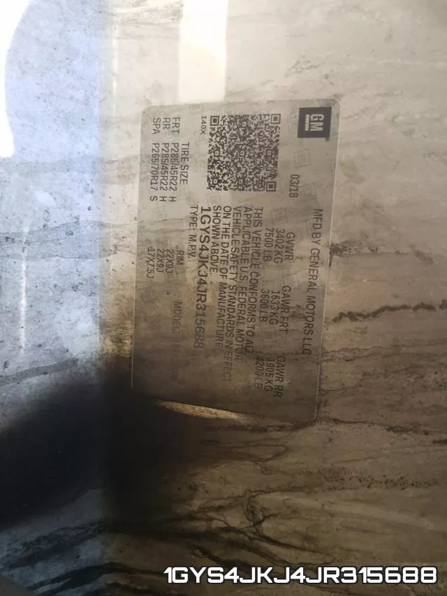 1GYS4JKJ4JR315688 фото 2