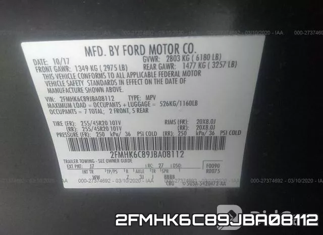 2FMHK6C89JBA08112 фото 10