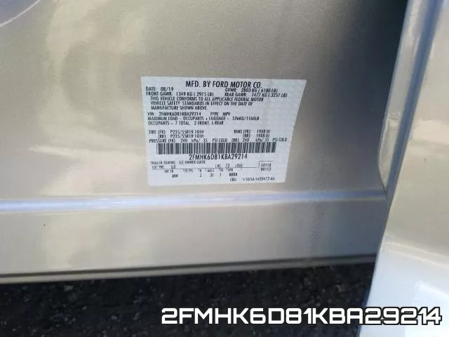 2FMHK6D81KBA29214 фото 2