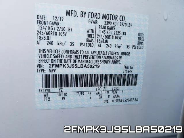 2FMPK3J95LBA50219 фото 2