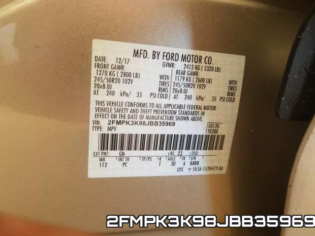2FMPK3K98JBB35969 фото 2