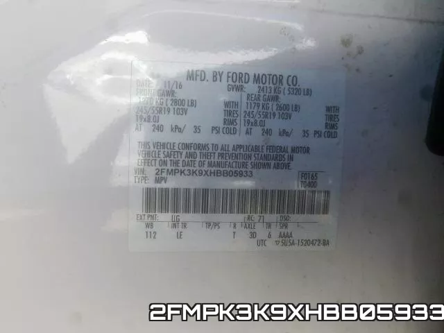 2FMPK3K9XHBB05933 фото 2