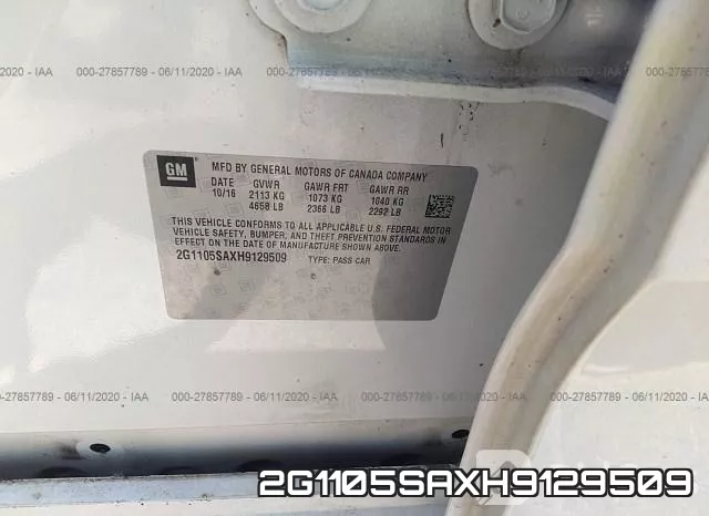 2G1105SAXH9129509 фото 10