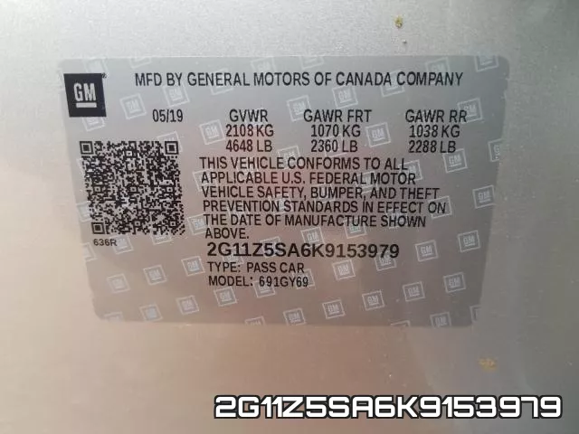 2G11Z5SA6K9153979 фото 2