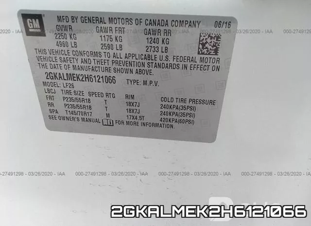 2GKALMEK2H6121066 фото 10