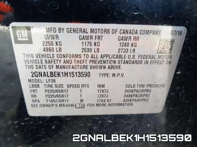 2GNALBEK1H1513590 фото 2