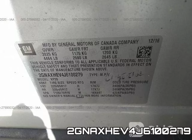 2GNAXHEV4J6100279 фото 10