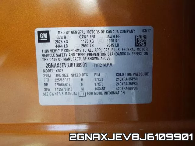 2GNAXJEV8J6109901 фото 2