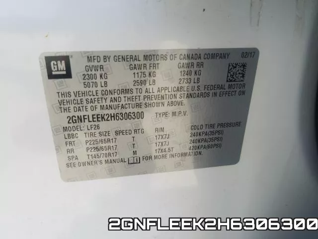 2GNFLEEK2H6306300 фото 2