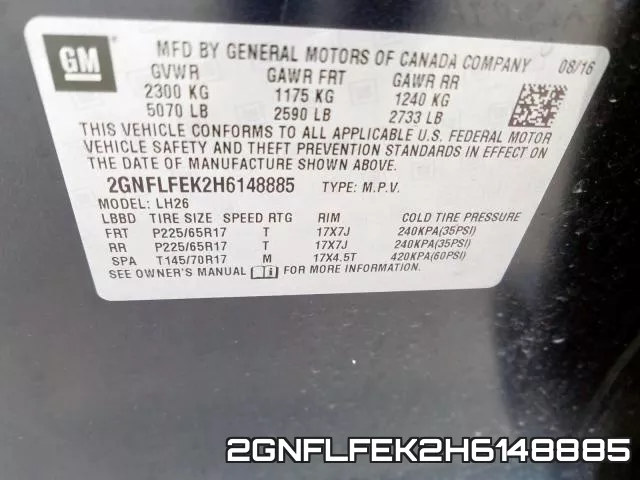 2GNFLFEK2H6148885 фото 2