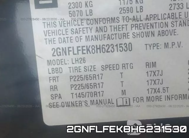 2GNFLFEK8H6231530 фото 10
