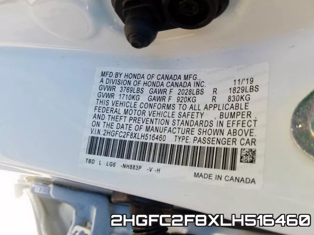 2HGFC2F8XLH516460 фото 2