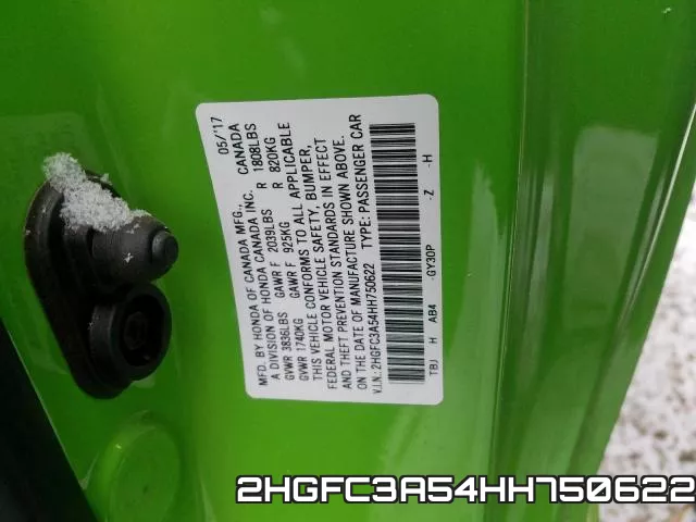 2HGFC3A54HH750622 фото 2