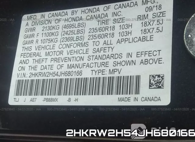2HKRW2H54JH680166 фото 10