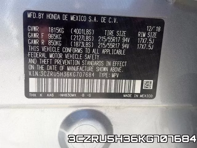 3CZRU5H36KG707684 фото 2