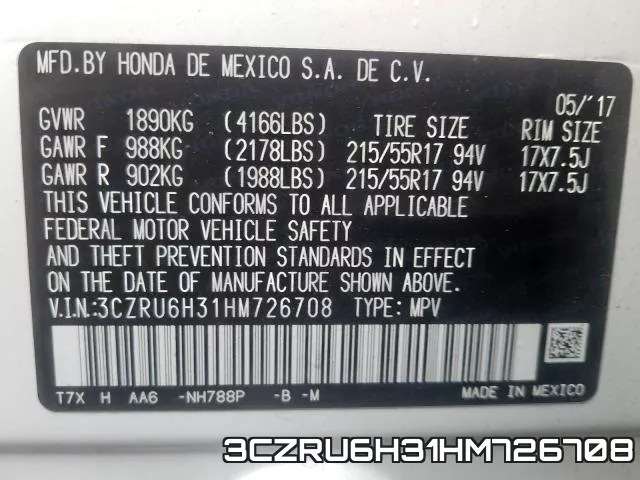 3CZRU6H31HM726708 фото 2