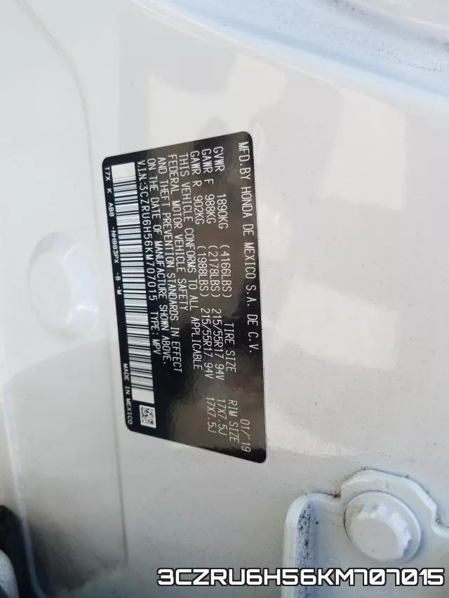 3CZRU6H56KM707015 фото 2