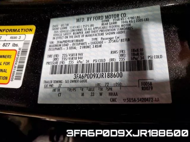 3FA6P0D9XJR188600 фото 2