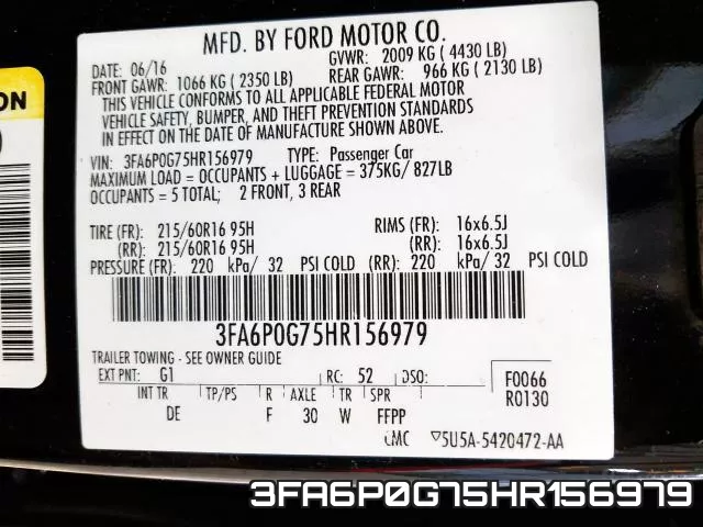 3FA6P0G75HR156979 фото 2