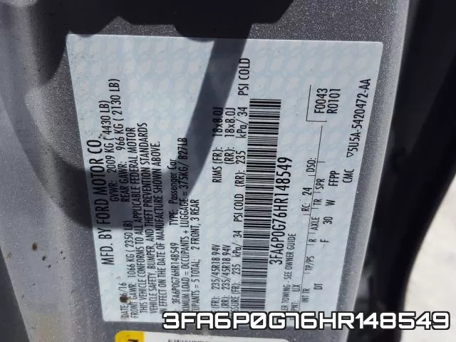 3FA6P0G76HR148549 фото 2