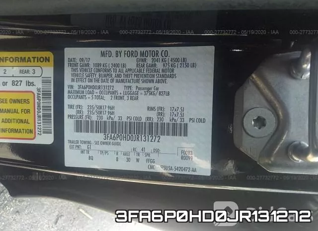 3FA6P0HD0JR131272 фото 10