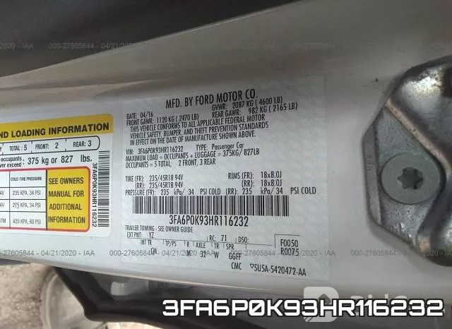 3FA6P0K93HR116232 фото 10