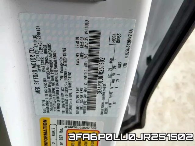 3FA6P0LU0JR251502 фото 2