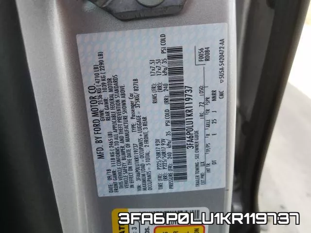 3FA6P0LU1KR119737 фото 2