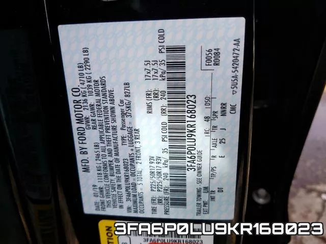 3FA6P0LU9KR168023 фото 2