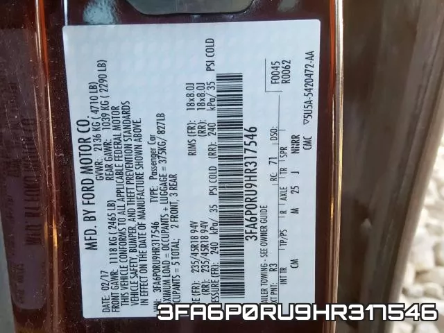 3FA6P0RU9HR317546 фото 2