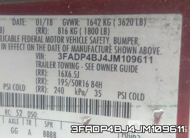 3FADP4BJ4JM109611 фото 10