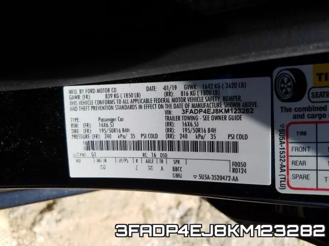 3FADP4EJ8KM123282 фото 2