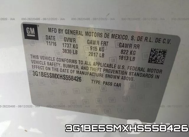 3G1BE5SMXHS558426 фото 10