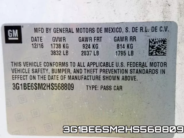 3G1BE6SM2HS568809 фото 2