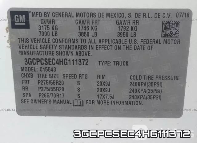 3GCPCSEC4HG111372 фото 9