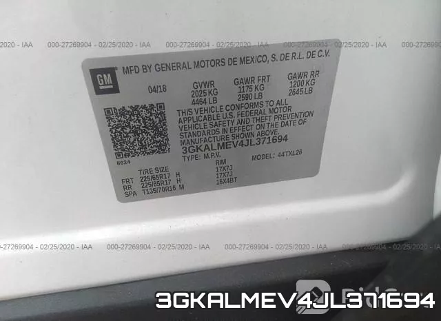 3GKALMEV4JL371694 фото 10
