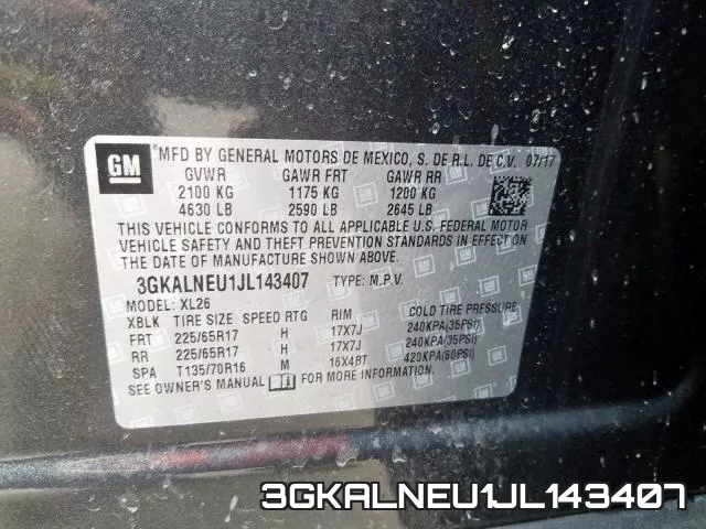3GKALNEU1JL143407 фото 2