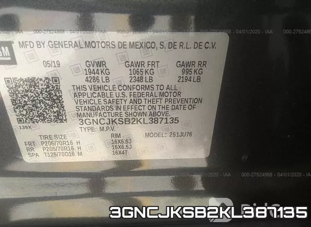 3GNCJKSB2KL387135 фото 10
