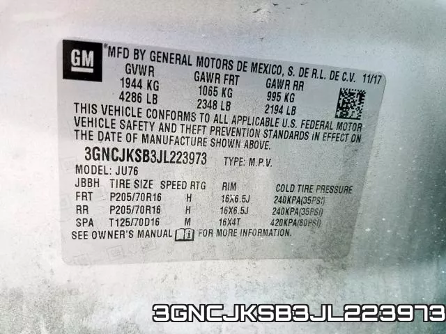 3GNCJKSB3JL223973 фото 2