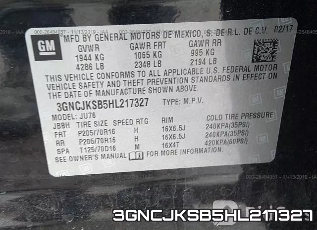 3GNCJKSB5HL217327 фото 10
