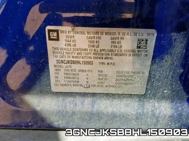3GNCJKSB8HL150903 фото 2