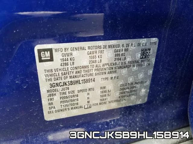 3GNCJKSB9HL158914 фото 2