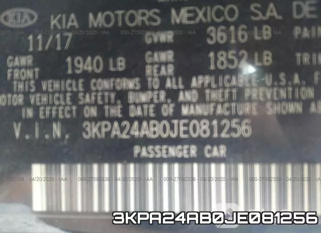 3KPA24AB0JE081256 фото 10