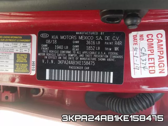 3KPA24AB1KE158475 фото 2