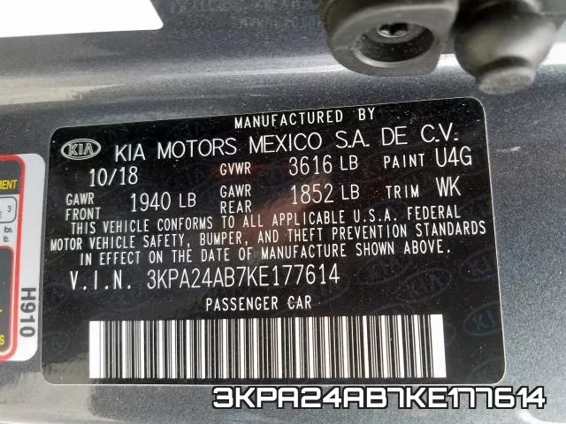 3KPA24AB7KE177614 фото 2