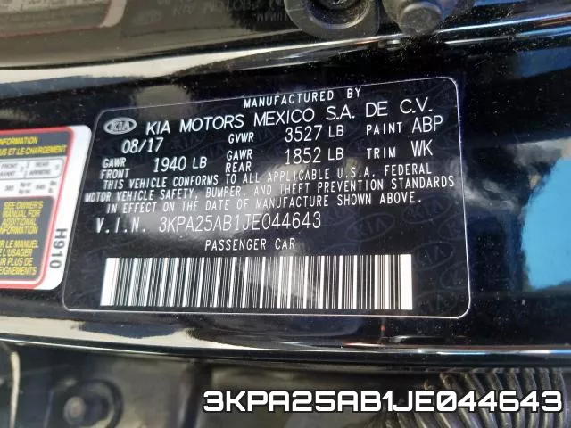 3KPA25AB1JE044643 фото 2