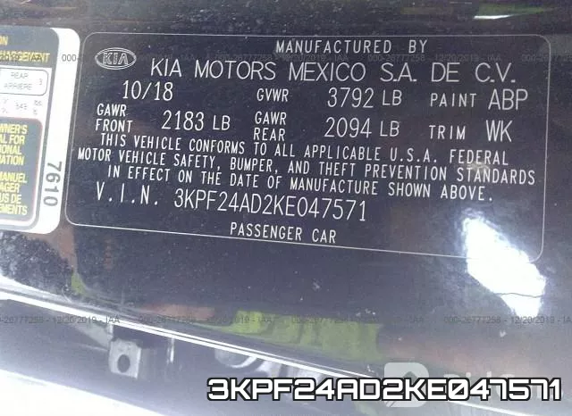 3KPF24AD2KE047571 фото 10